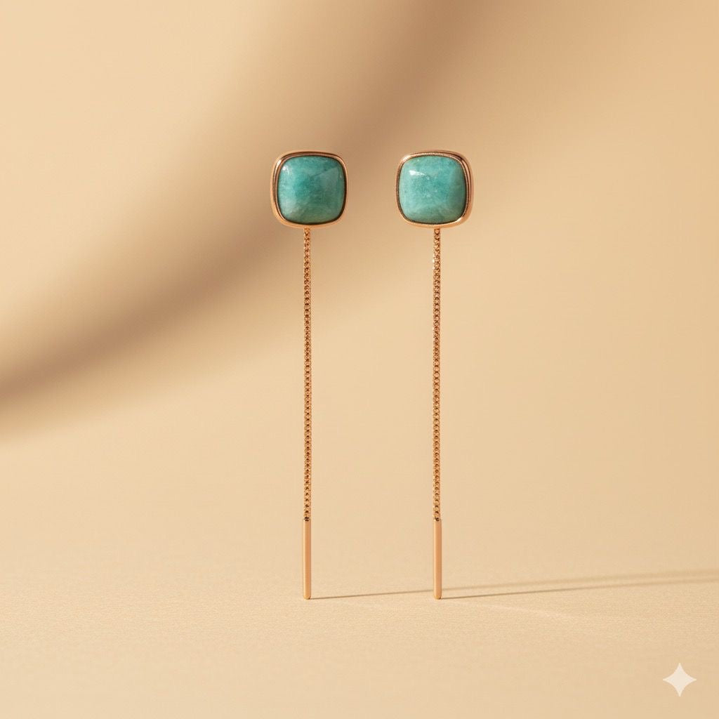 Amazonite Threader Earrings