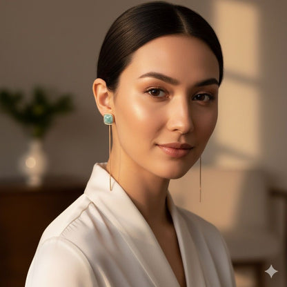 Amazonite Threader Earrings