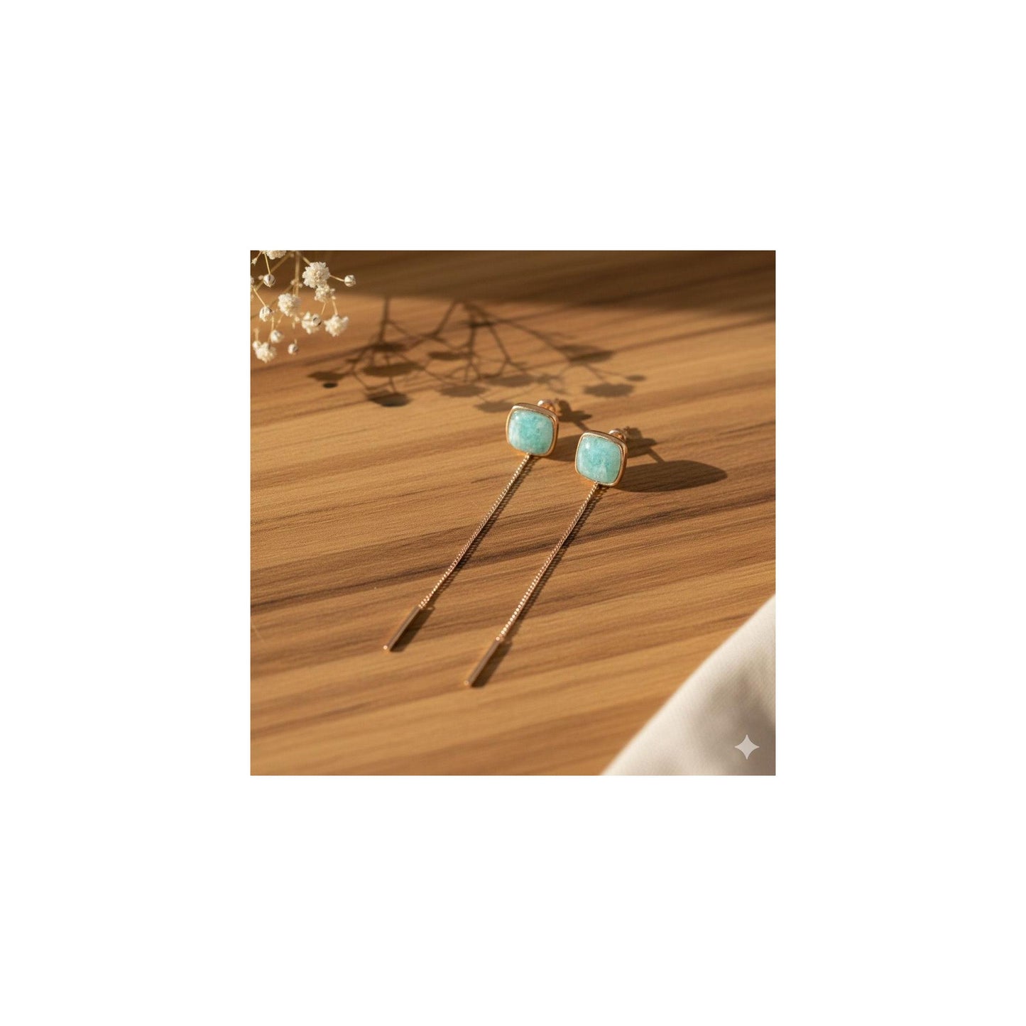 Amazonite Threader Earrings
