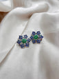 Tanzanite/Emerald Earring, Sterling Silver 925, Gemstone Earring, Gift for her, Silver Jewelry- ARIENE JEWELS