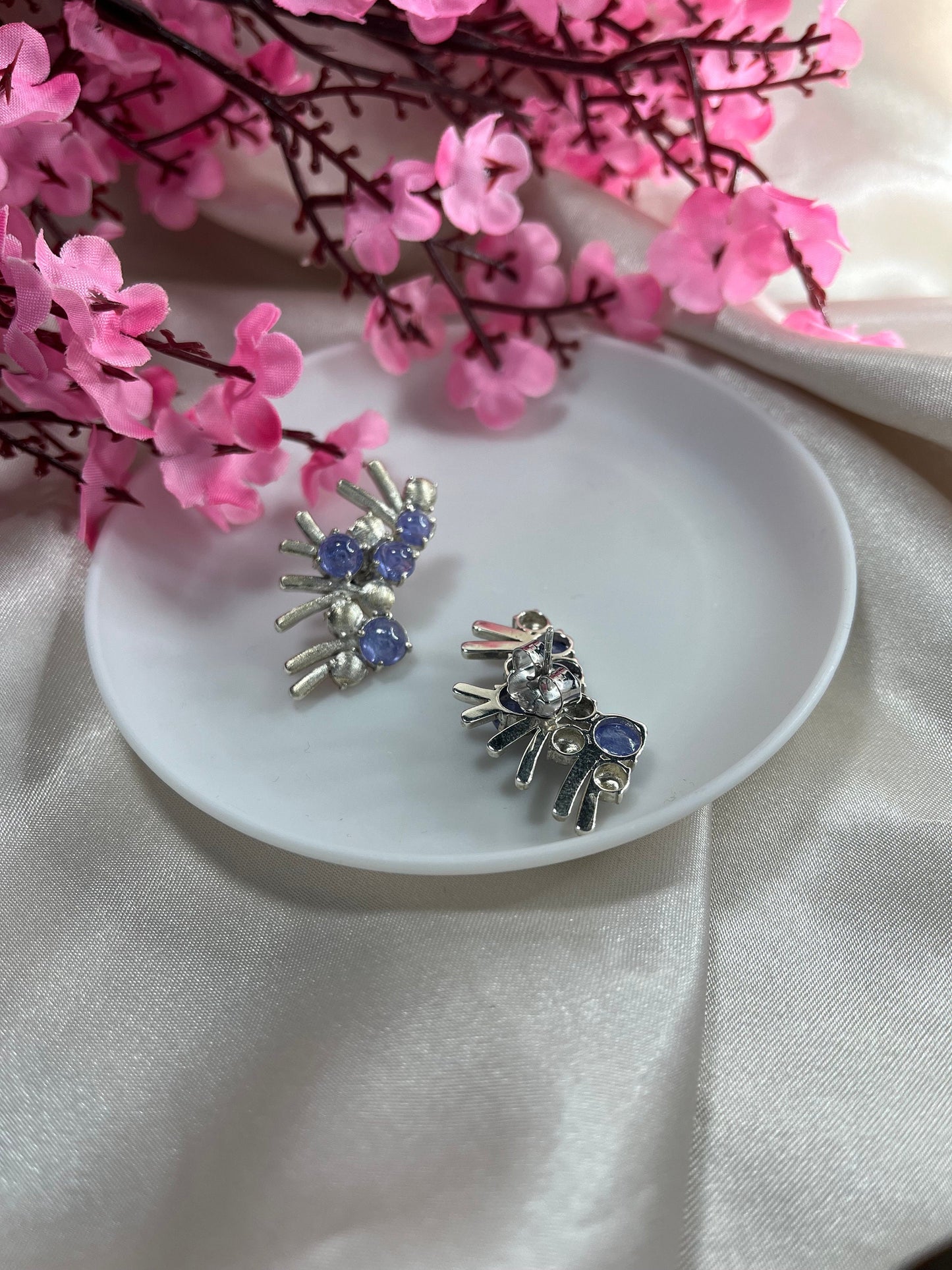 Tanzanite Earring, Sterling Silver 925, Gemstone Earring, Silver Earring, Gift for her, Silver Jewelry- ARIENE JEWELS