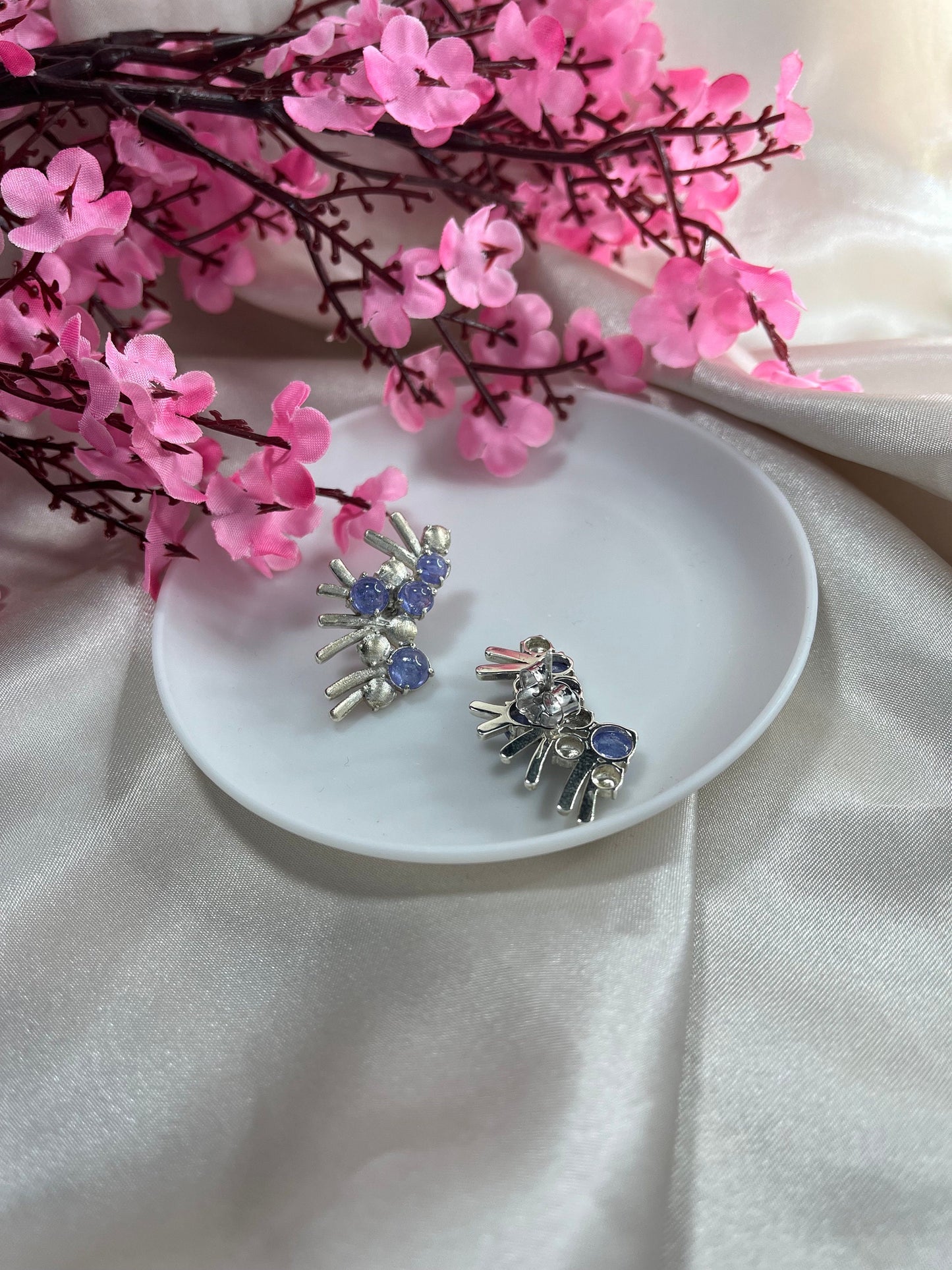 Tanzanite Earring, Sterling Silver 925, Gemstone Earring, Silver Earring, Gift for her, Silver Jewelry- ARIENE JEWELS