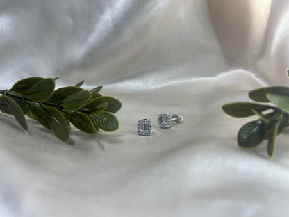 Men's or Women's 7mm Baguette Moissanite, Iced Out Kite Stud Earrings, 925 Sterling Silver, Anniversary Gift- ARIENE JEWELS