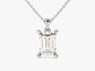 Moissanite Necklace, Emerald Cut 9x7mm Pendant, Moissanite Pendant, Anniversary Gift, Bridesmaid Gift, Silver Jewelry- ARIENE JEWELS