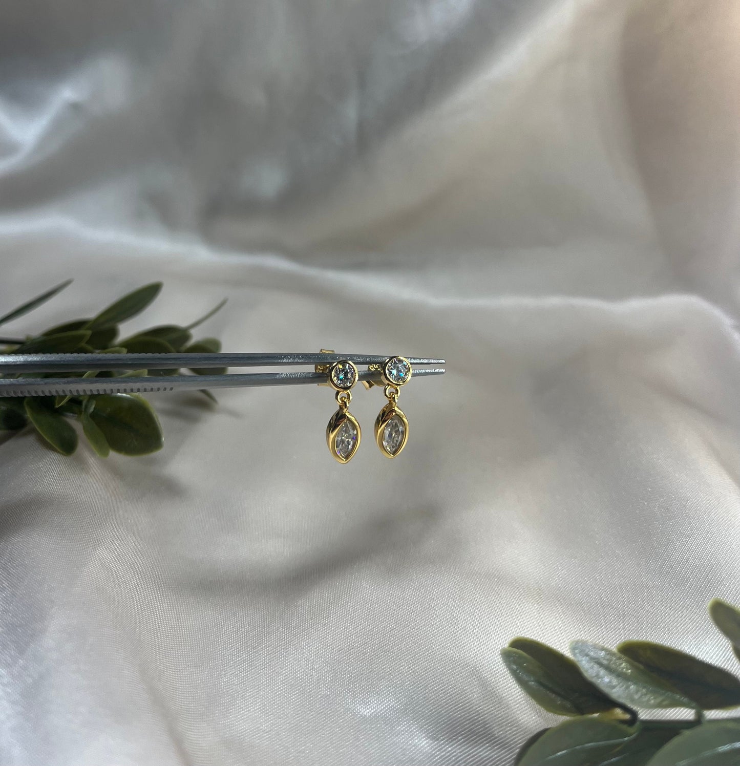 Moissanite Drop Earrings , 925 Sterling Silver, Perfect for date night, Gift for your loved once, Silver Jewelry- ARIENE JEWELS