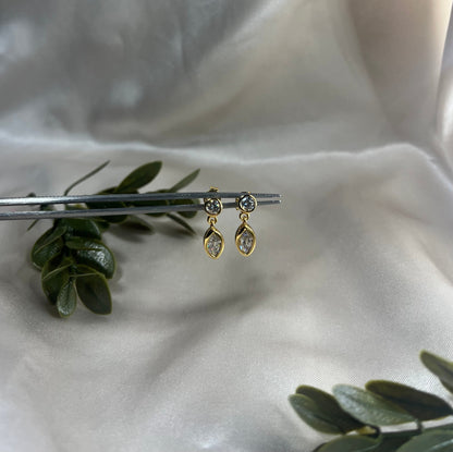 Moissanite Drop Earrings , 925 Sterling Silver, Perfect for date night, Gift for your loved once, Silver Jewelry- ARIENE JEWELS