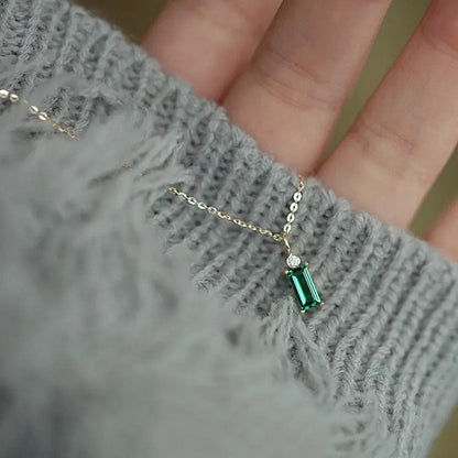 Emerald Cubic Necklace