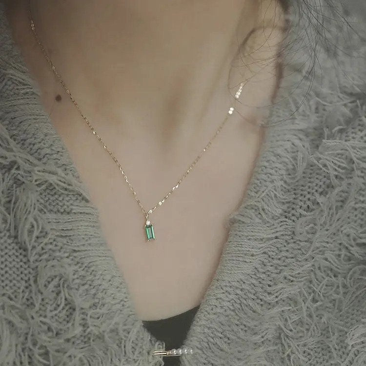 Emerald Cubic Necklace