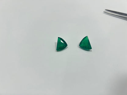 Zambian Green Emerald, Earring Pair, Emerald Cut, Loose Gemstone, Valentine Day Gift- ARIENE